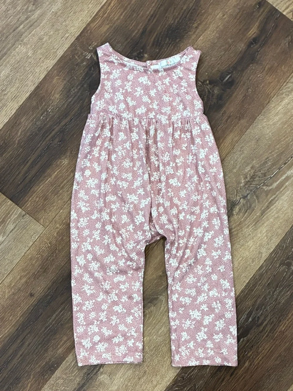 Bailey’s Blossoms Pink Floral Sleeveless Romper Summer Lightweight Outfit 12-18m